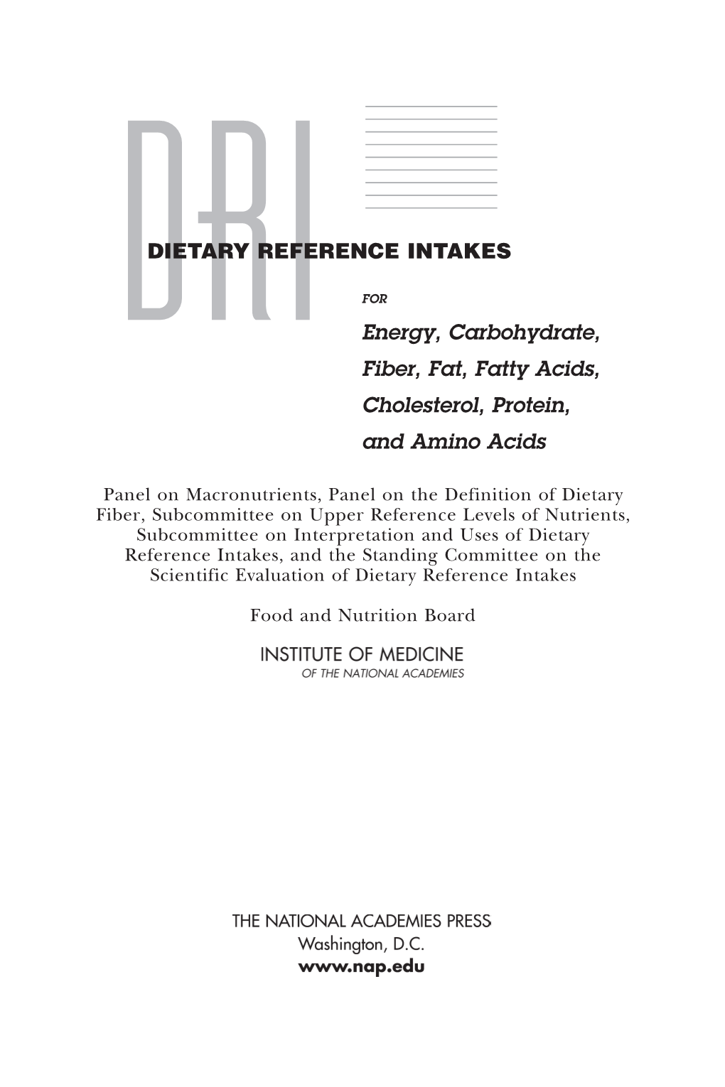 Dietary Reference Intakes