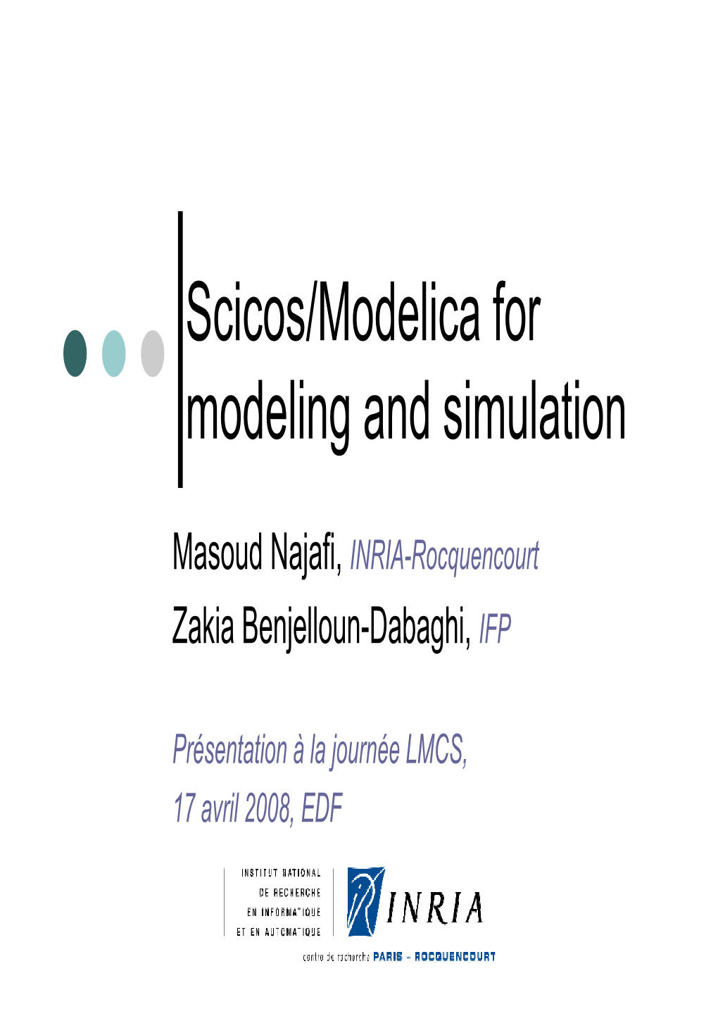 Scicos/Modelica for Modeling and Simulation