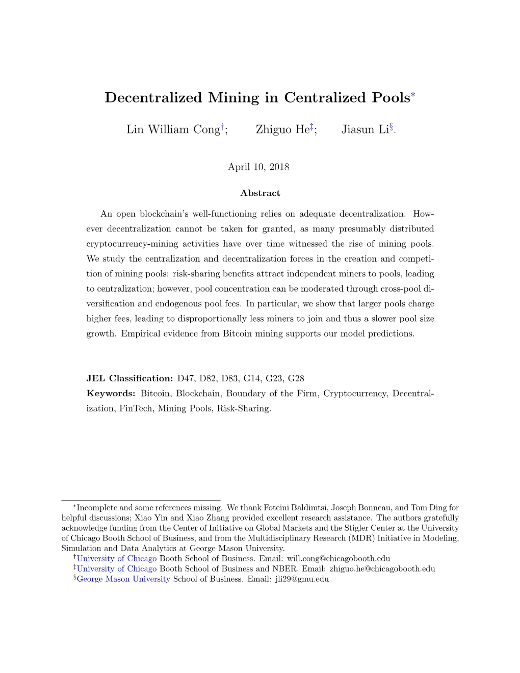 Decentralized Mining in Centralized Pools∗