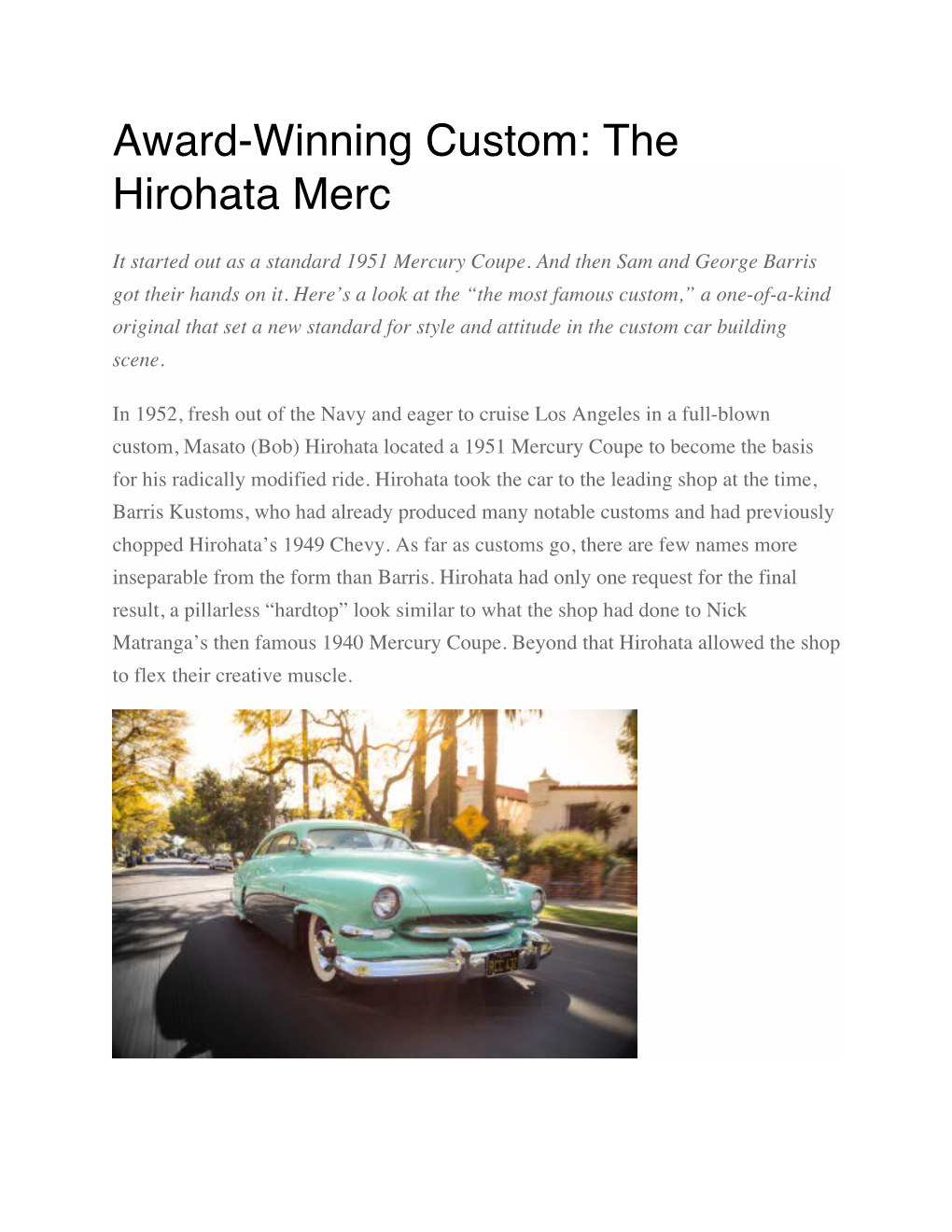 The Hirohata Merc