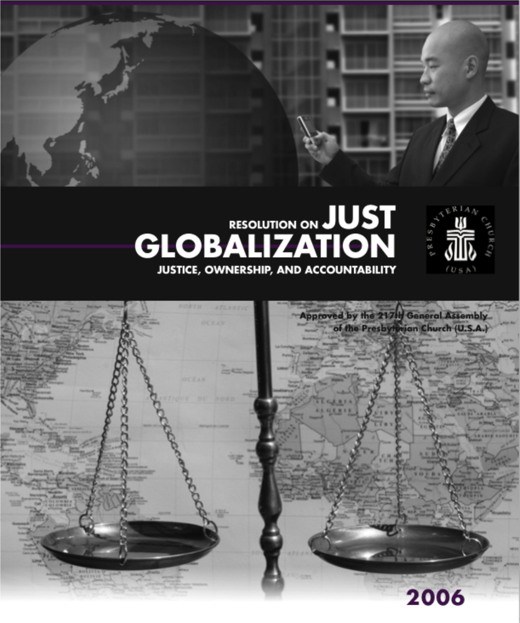 Resolution on Just Globalization: Justice, Ownership, and Accountability