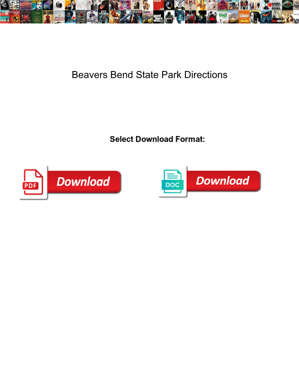 Beavers Bend State Park Directions