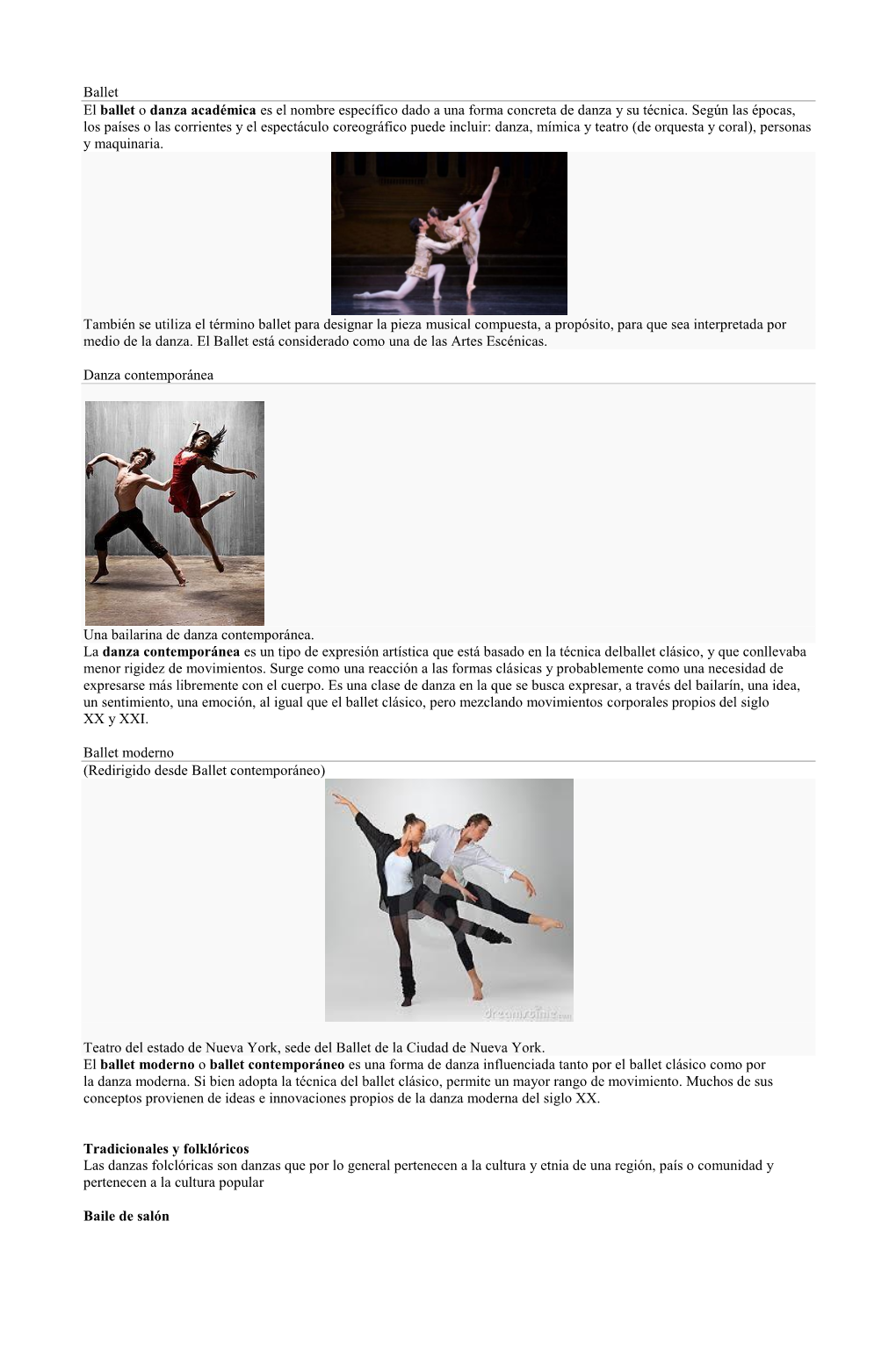 Ballet El Ballet O Danza Académica Es El Nombre Específico Dado a Una Forma Concreta De Danza Y Su Técnica