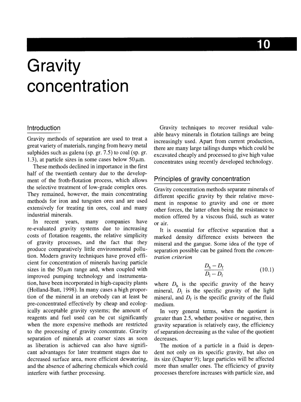 Gravity Concentration