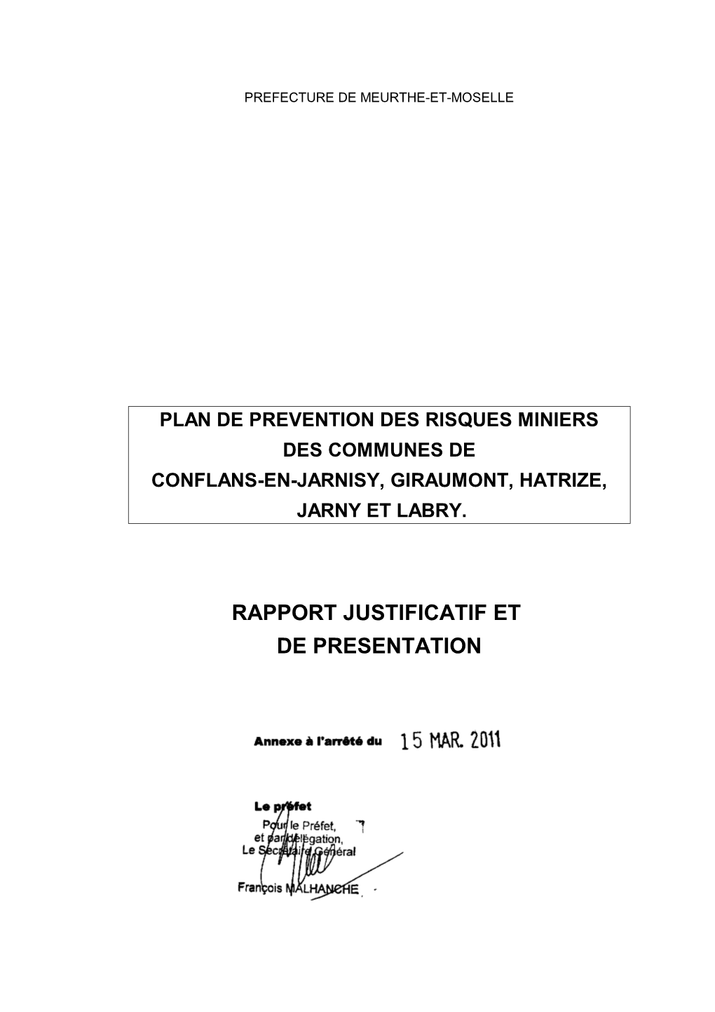 Rapport De Presentation Jarny