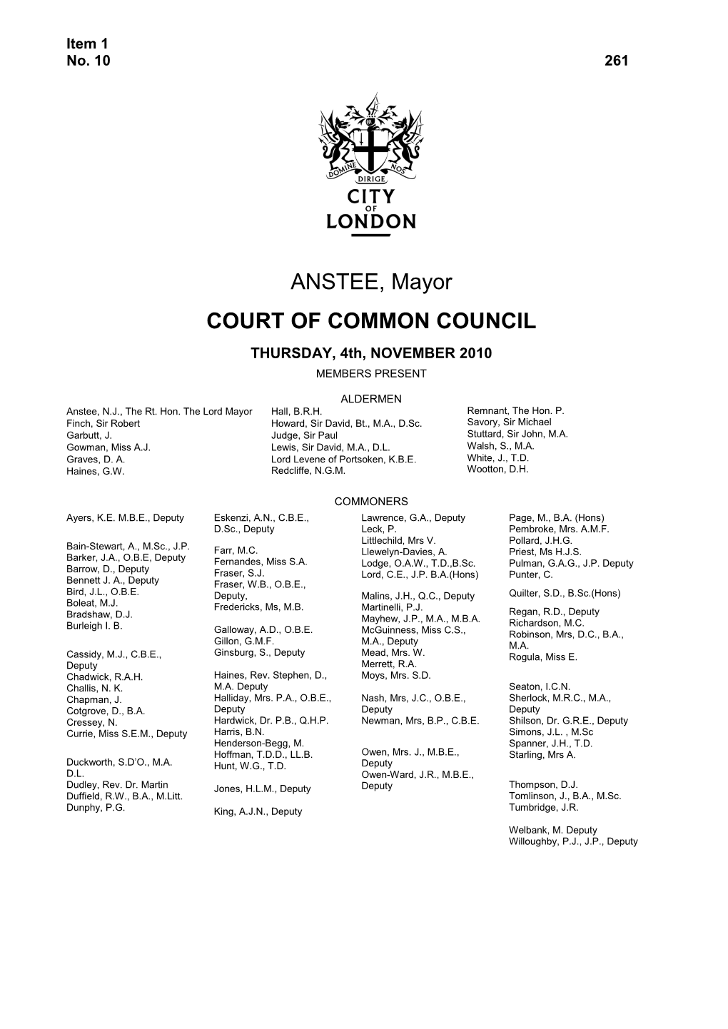 Court Agenda