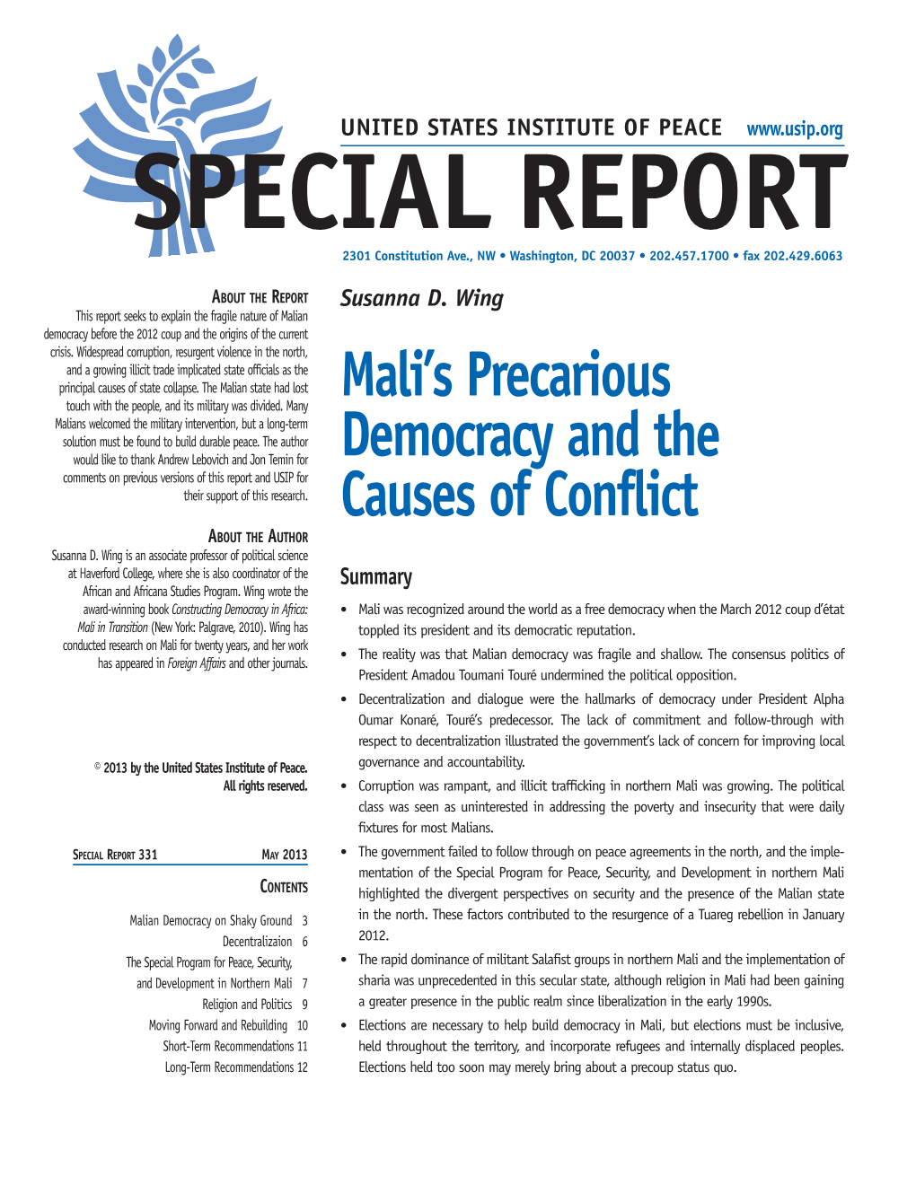 Mali's Precarious Democracy and the Causes of Conflict