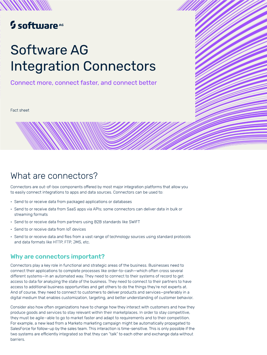 Fact Sheet: Software AG Integration Connectors