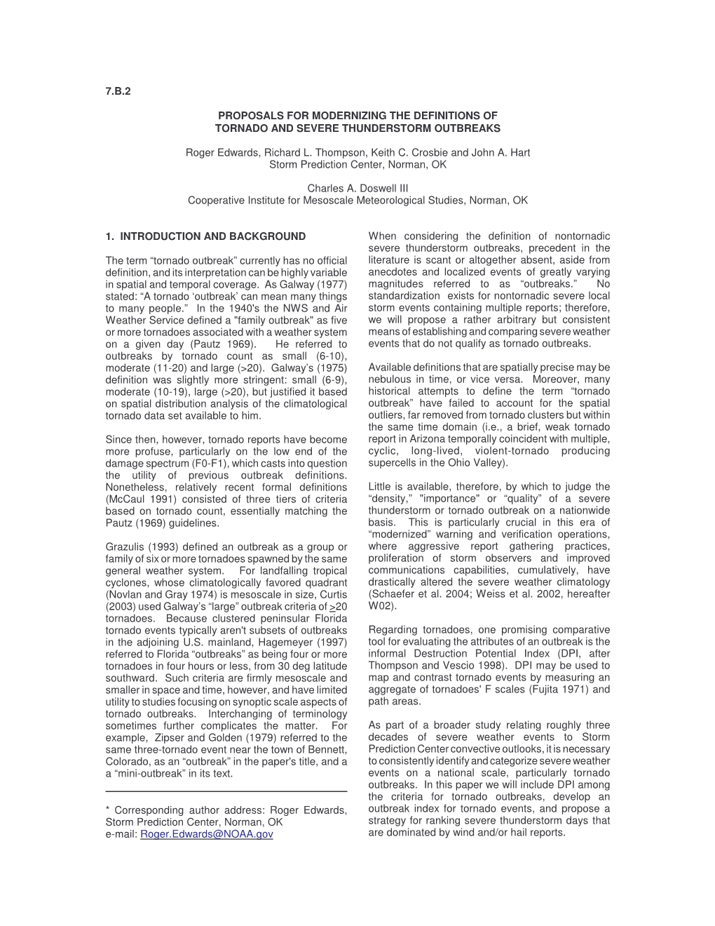 Proposals for Modernizing the Definitions of Tornado and Severe Thunderstorm Outbreaks