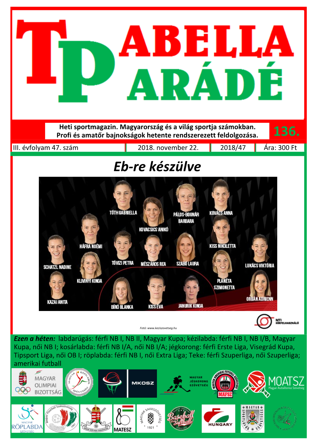 Tabellaparádé - Hetente Megjelenő Sportmagazin