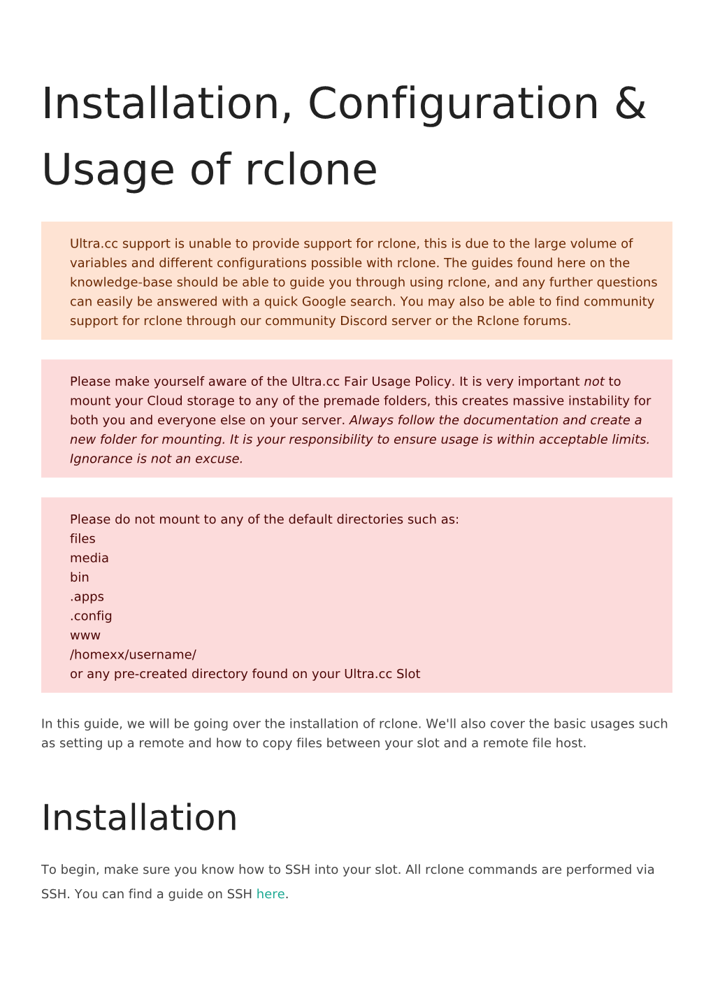 Installation, Configuration & Usage of Rclone