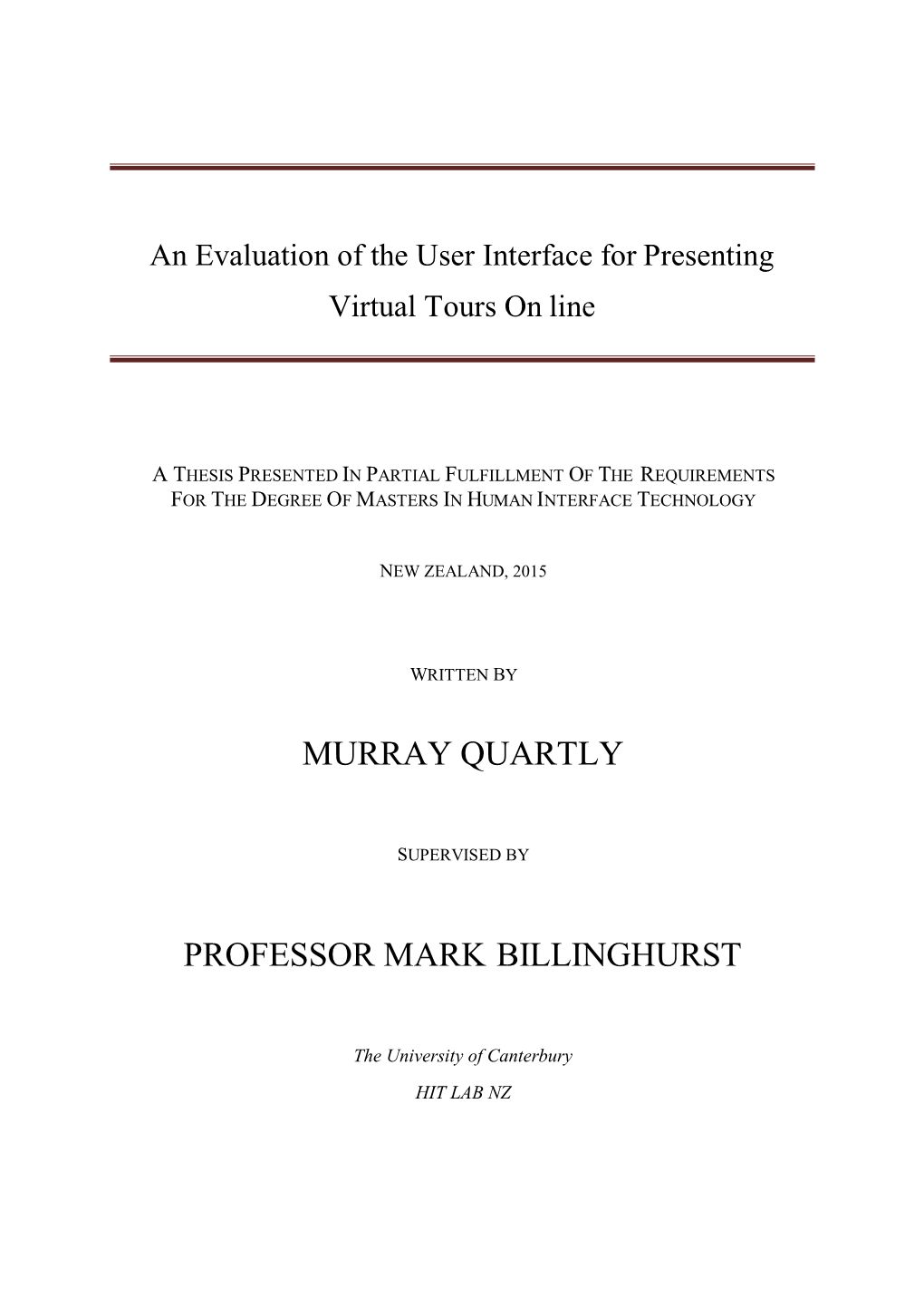 Murray Quartly Professor Mark Billinghurst