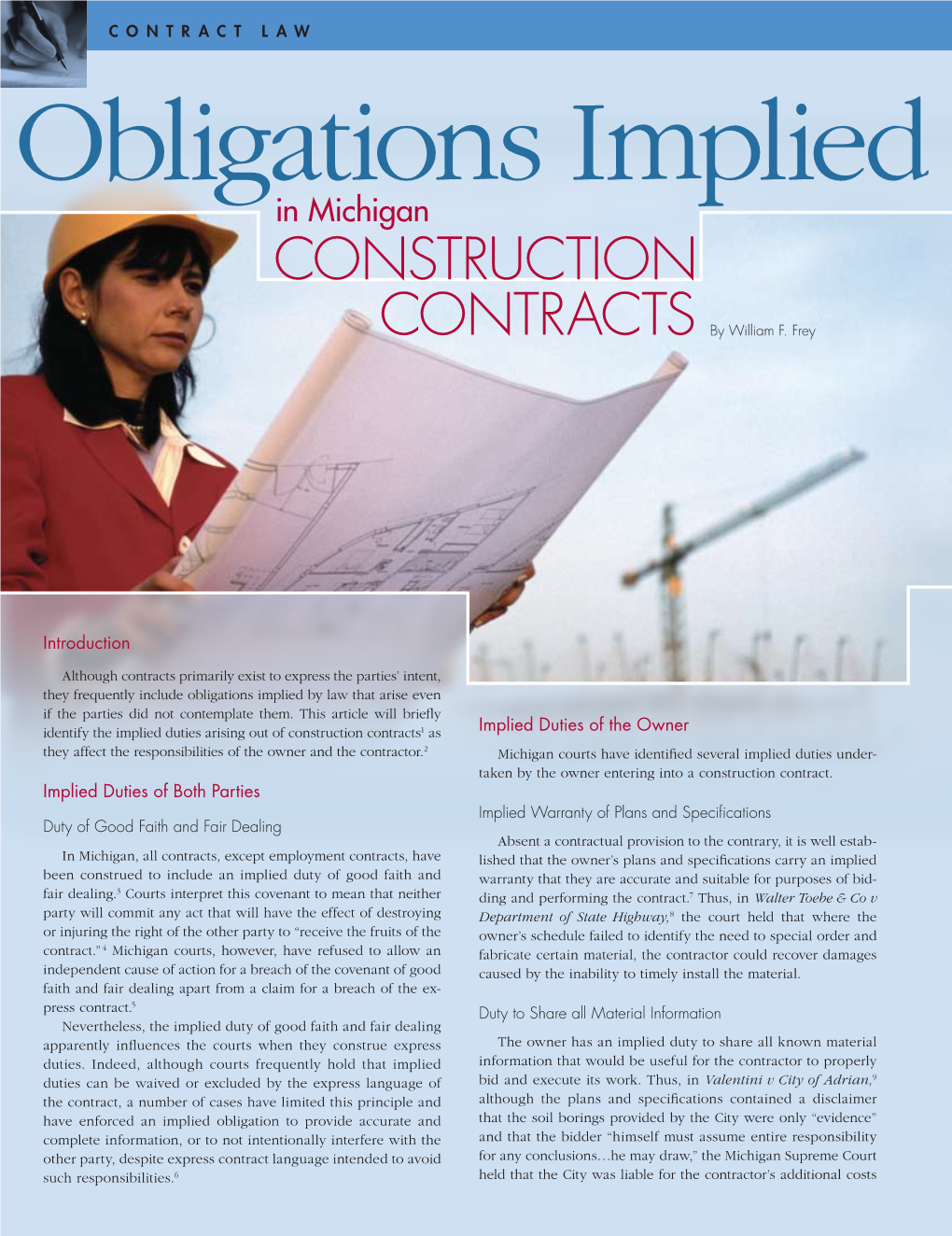 CONSTRUCTION CONTRACTS by William F