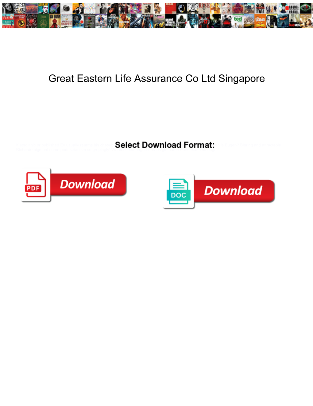 Great Eastern Life Assurance Co Ltd Singapore