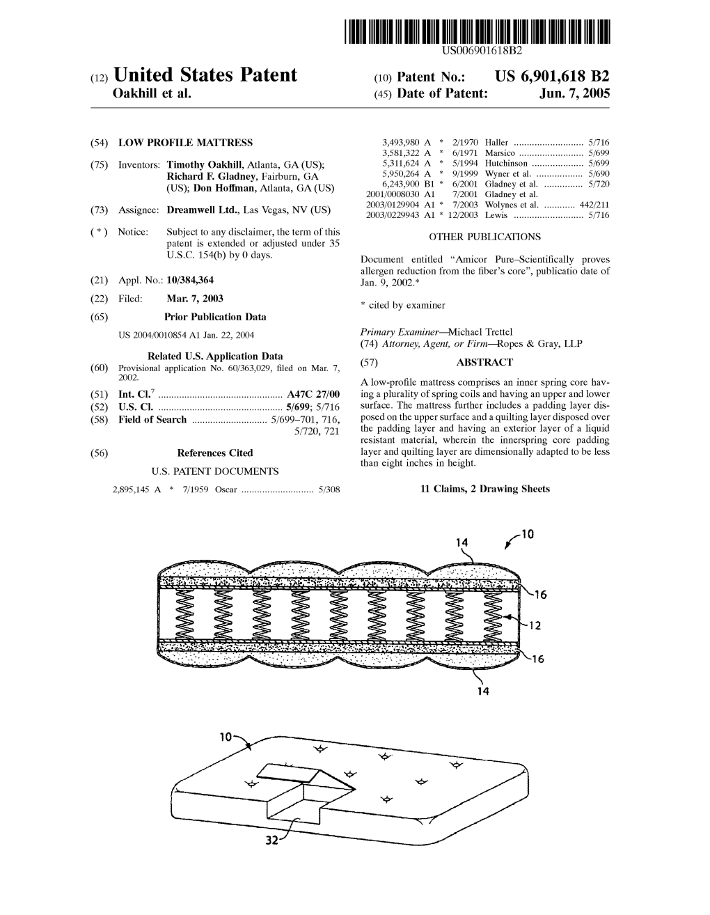 (12) United States Patent (10) Patent No.: US 6,901,618 B2 Oakhill Et Al