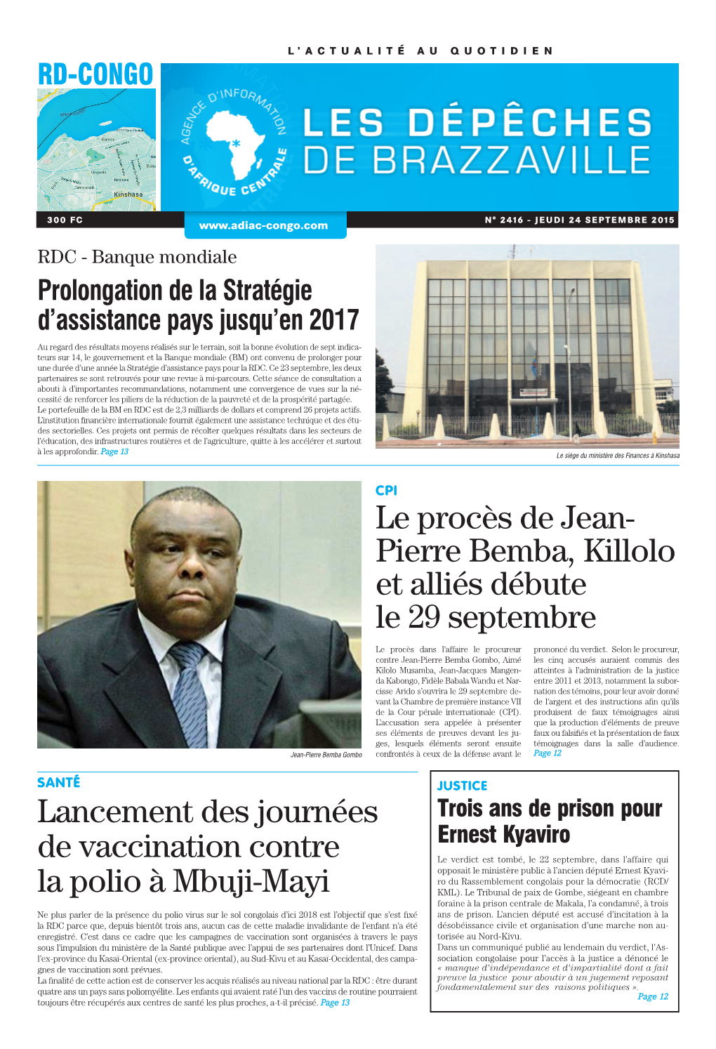 Pierre Bemba, Killolo Et Alliés Débute Le 29 Septembre Lancement Des
