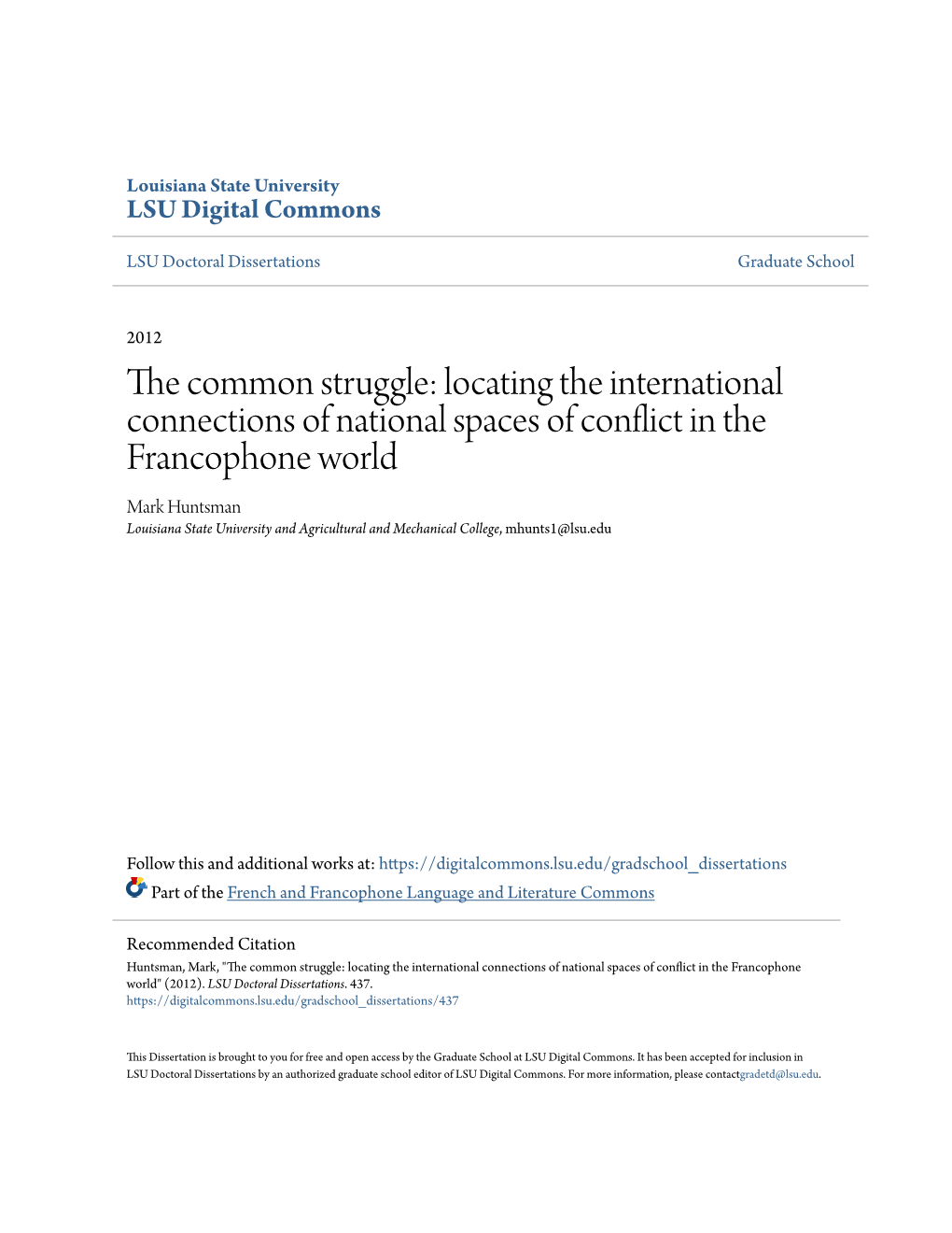 Locating the International Connections of National Spaces of Conflict in The