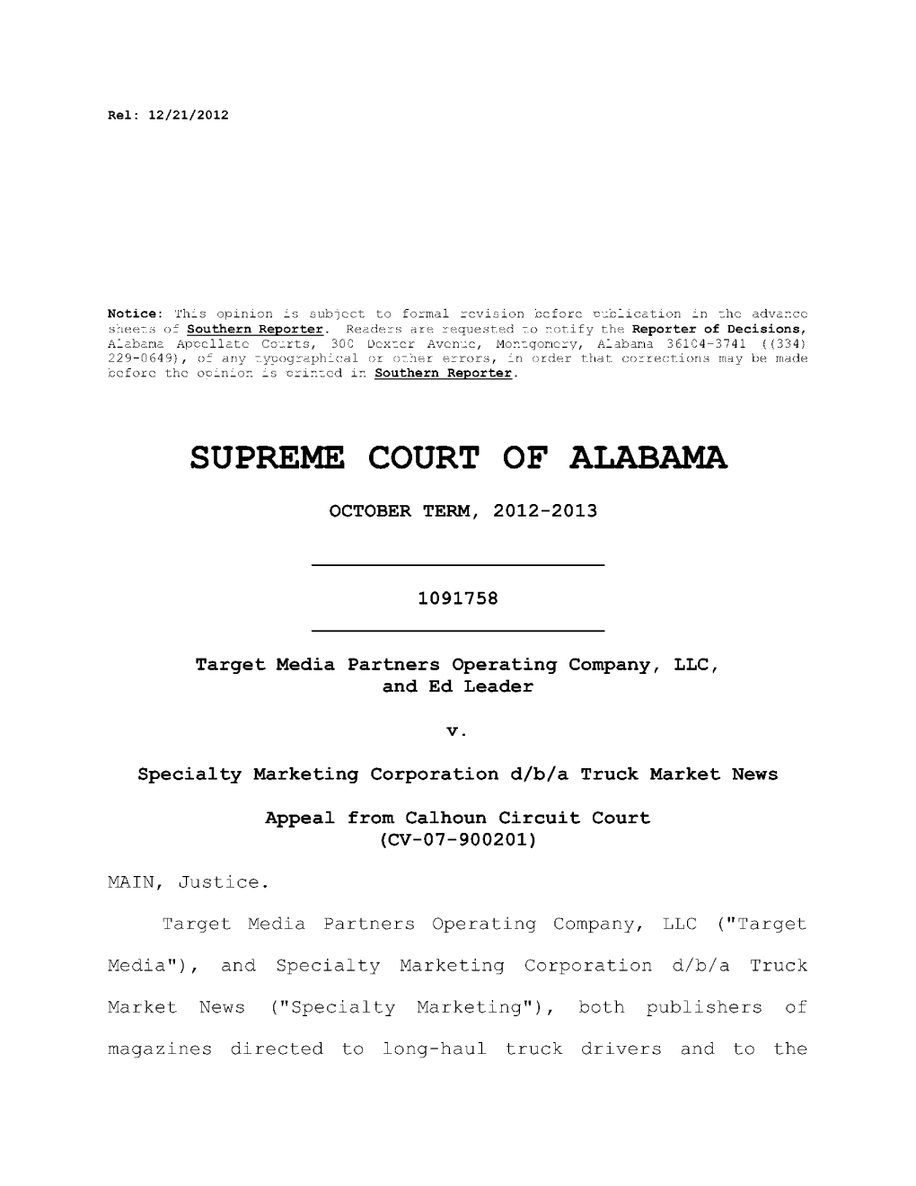 Supreme Court of Alabama