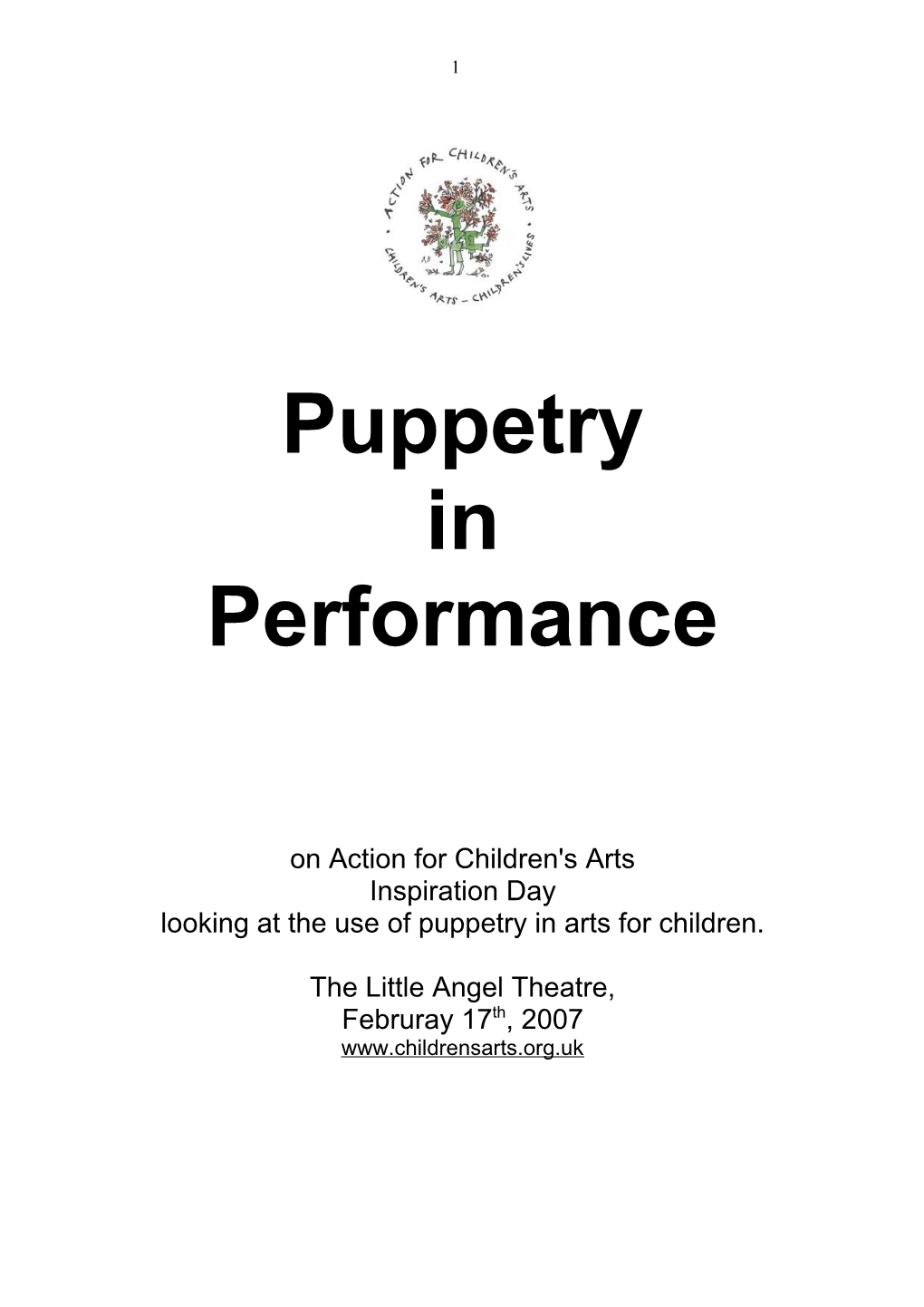 Puppetry in Performance Inspiration