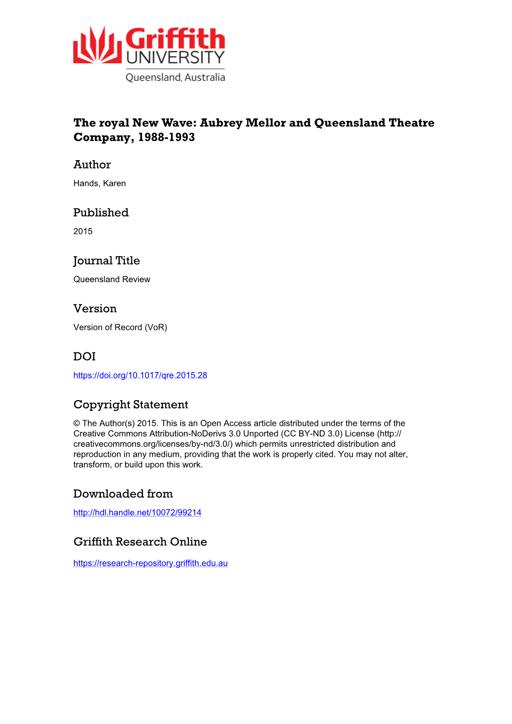 Aubrey Mellor and Queensland Theatre Company, 1988–1993