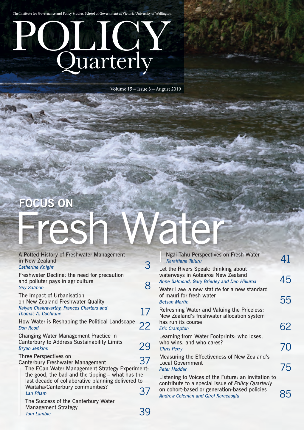 A Potted History of Freshwater Management in New Zealand