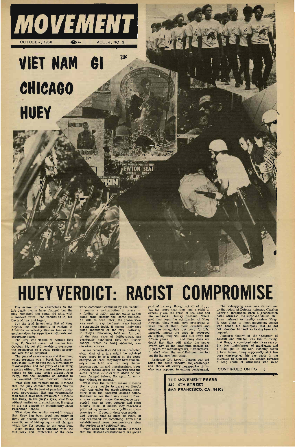 The Movement, October 1968. Vol. 4 No. 10