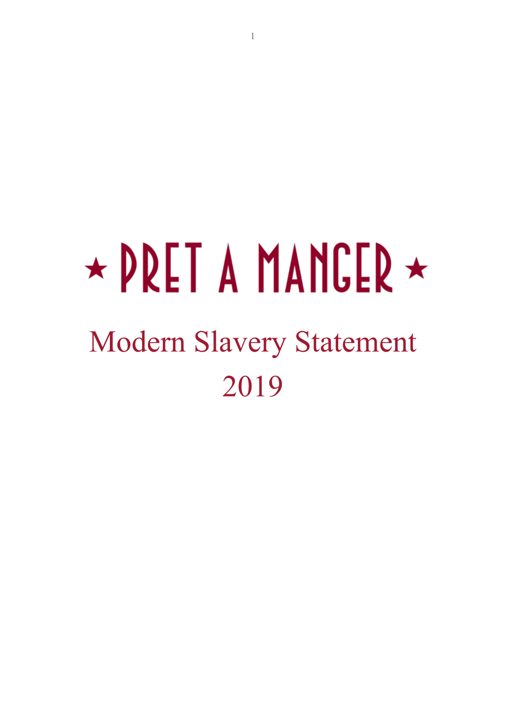 Modern Slavery Statement 2019