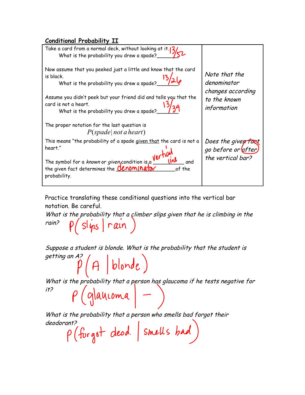 Conditional Probability II