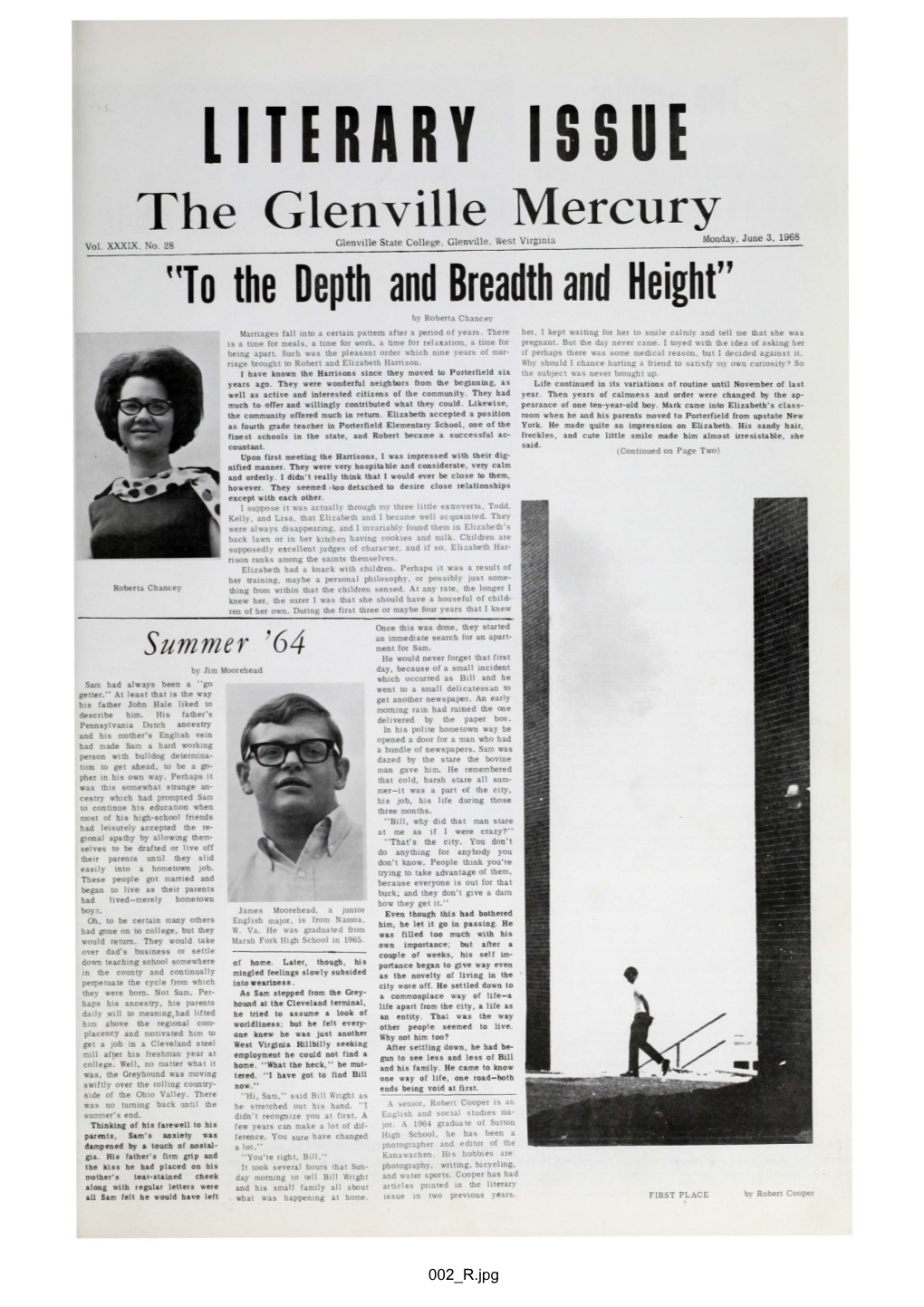 LITERARY ISSUE the Glenville Mercury Monday, June 3