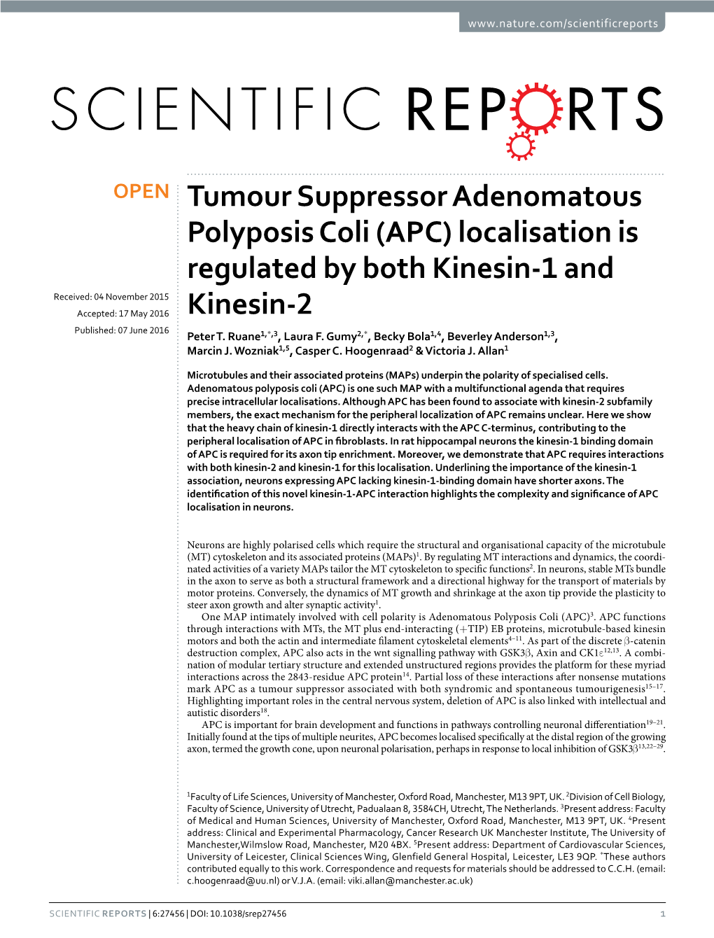 Tumour Suppressor Adenomatous Polyposis Coli