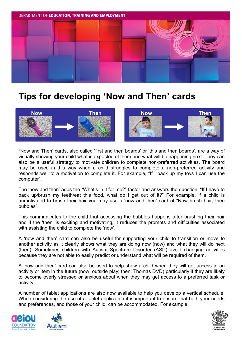 Tips for Now and Then Cards