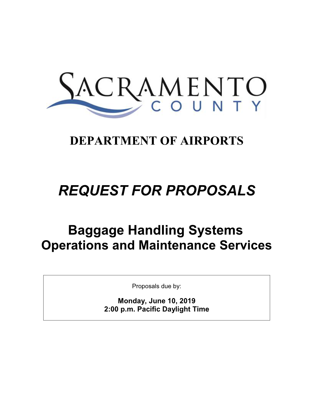 Sacramento County Airport System Requests For