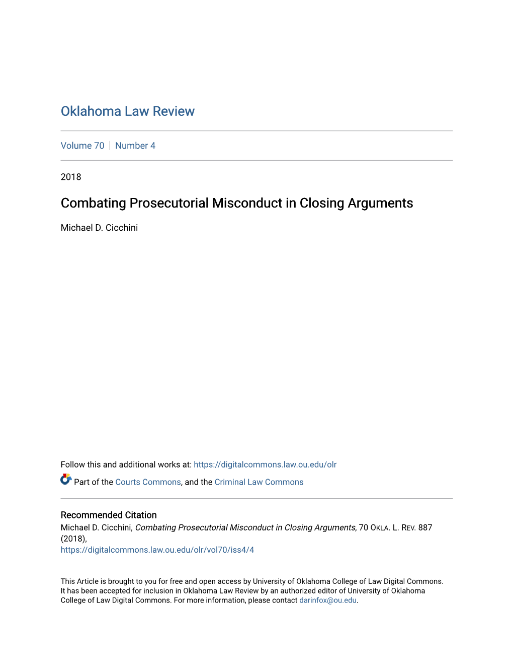 Combating Prosecutorial Misconduct in Closing Arguments