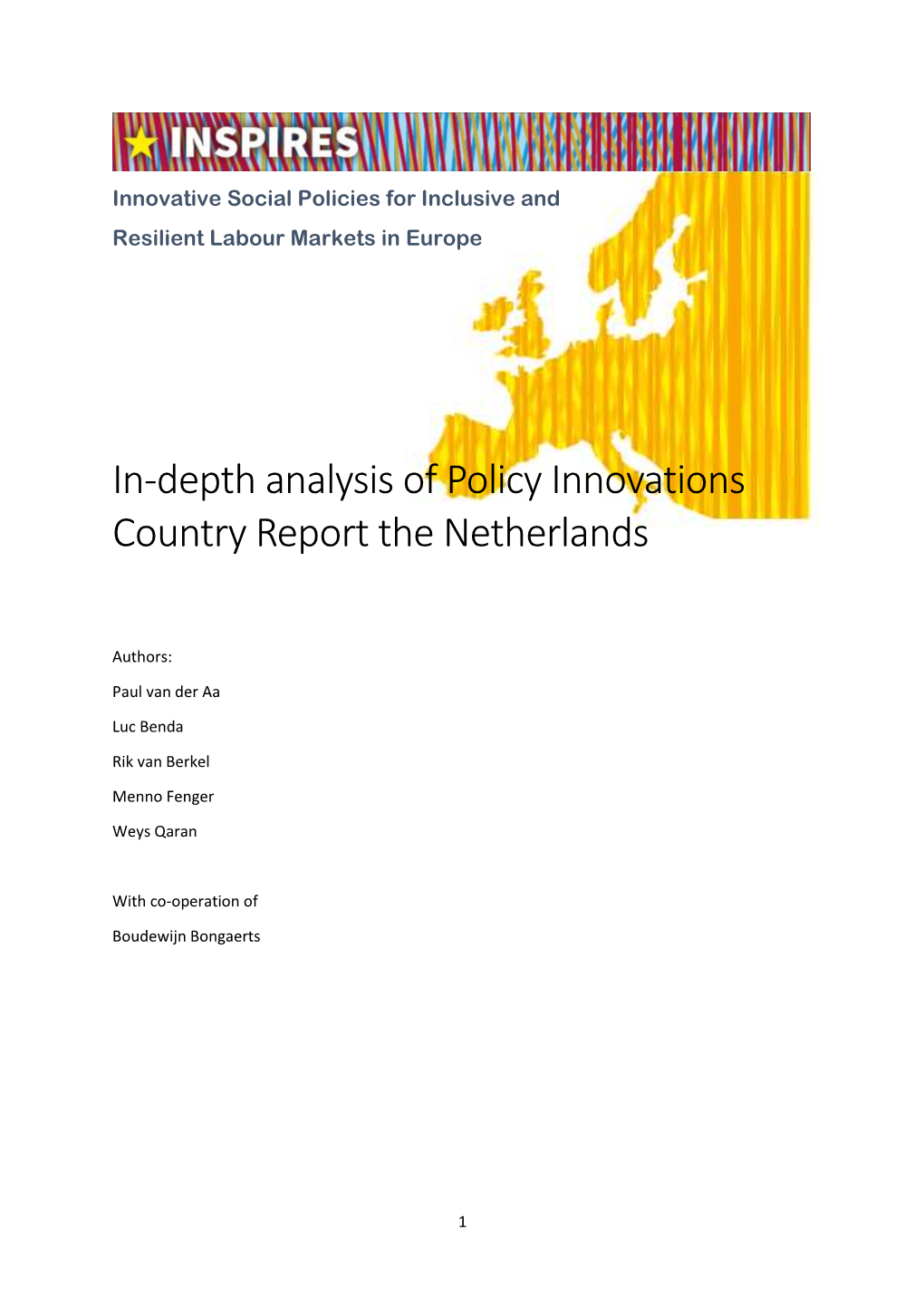 In-Depth Analysis of Policy Innovations Country Report the Netherlands