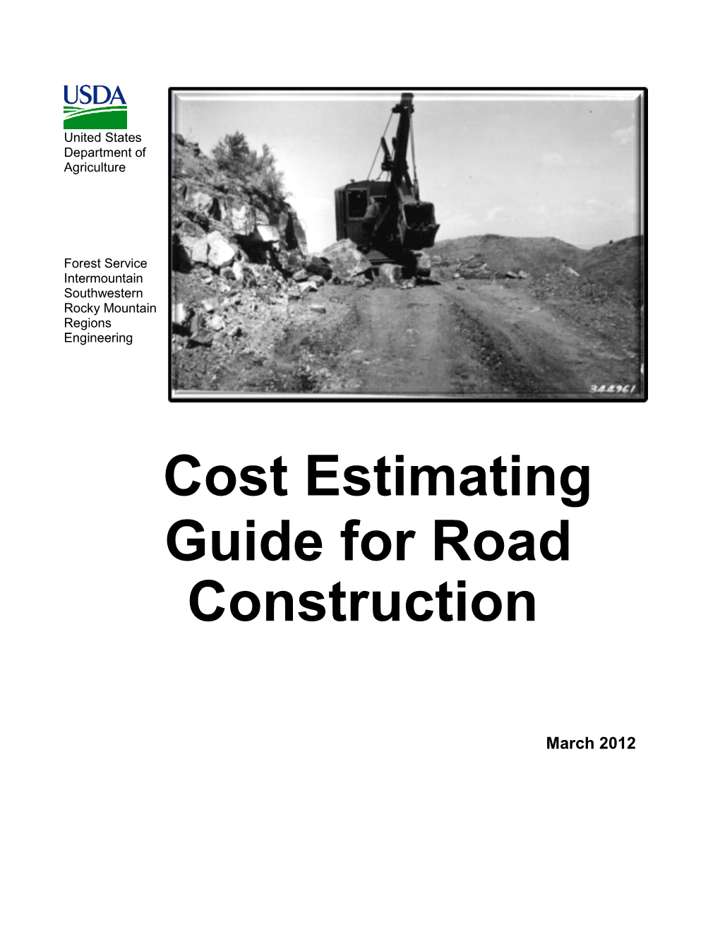 Cost Estimating Guide for Road Construction