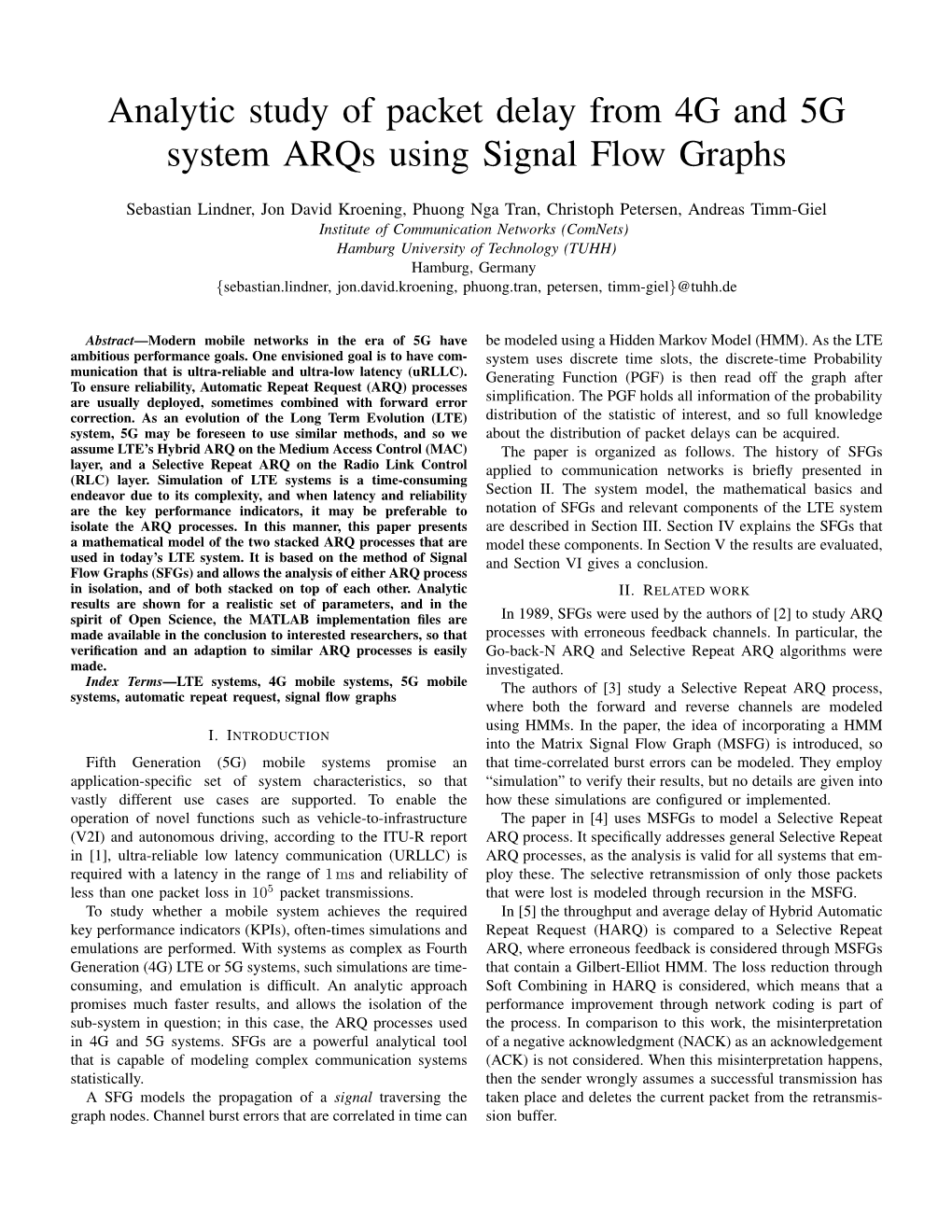 Joint Analysis of RLC and MAC Layer Arqs in LTE Using Signal Flow