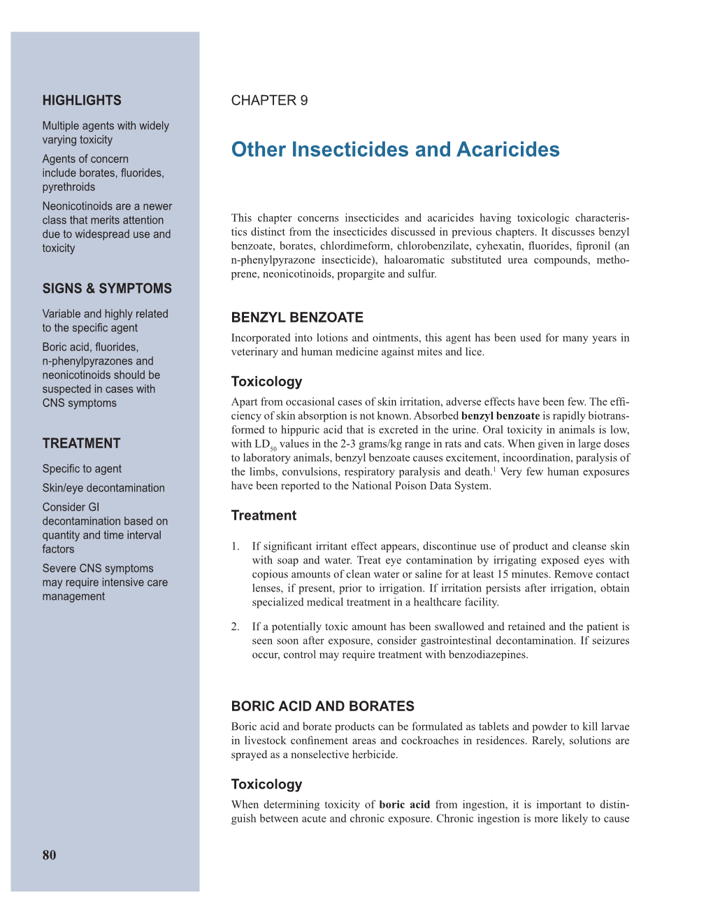 Other Insecticides and Acaricides