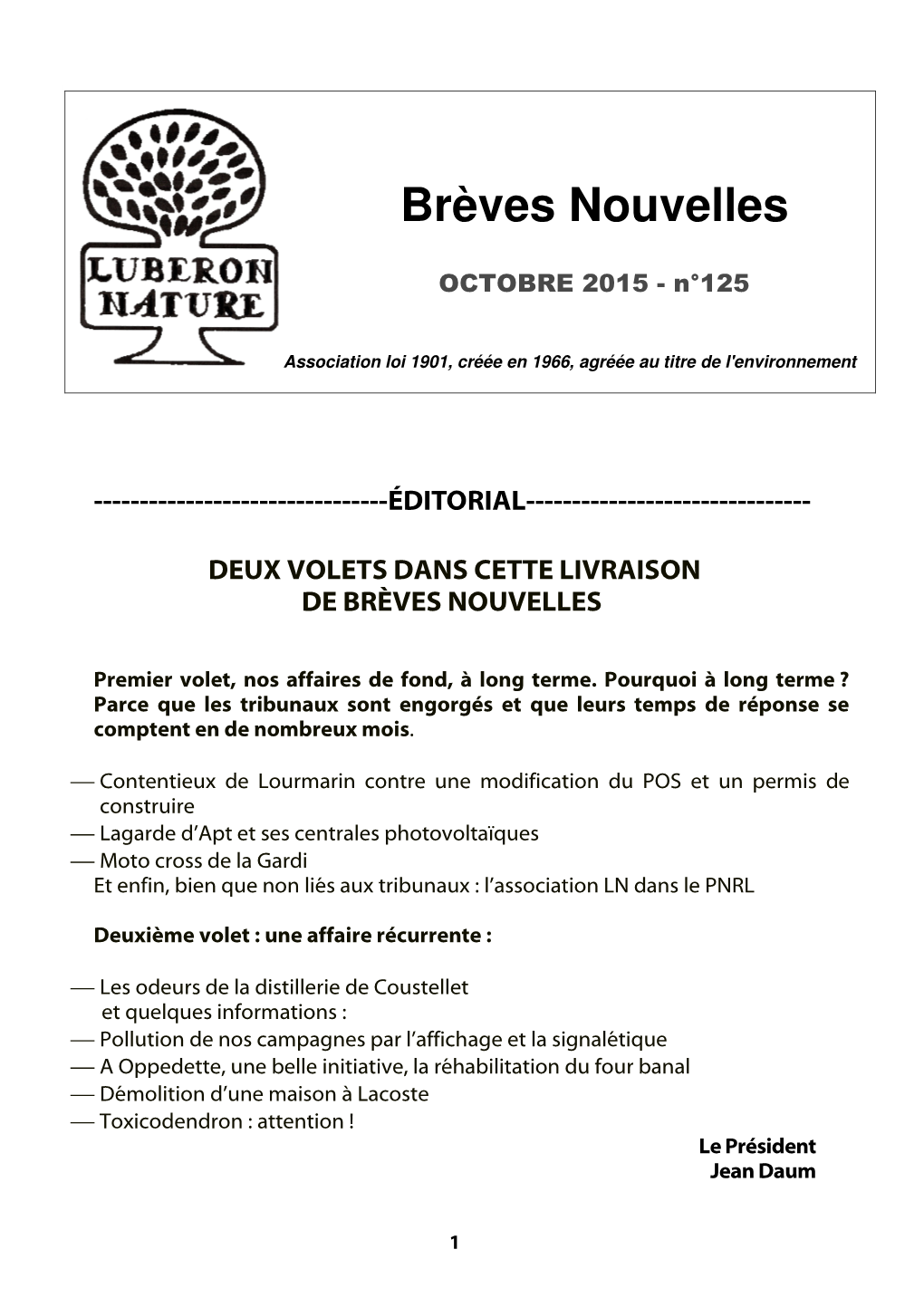 Brèves Nouvelles