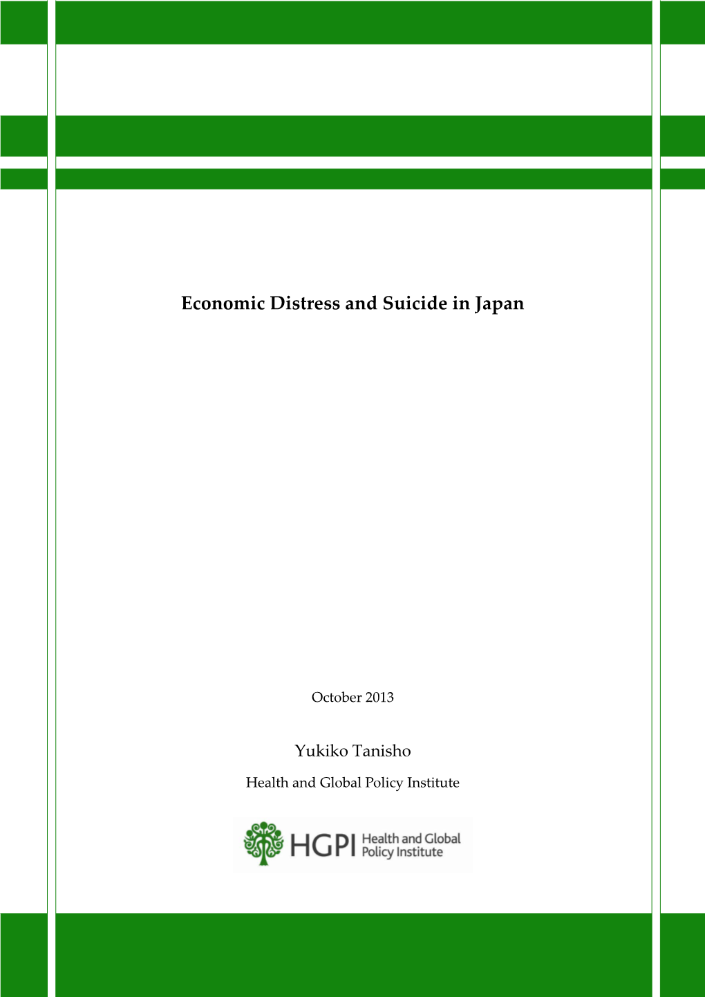 Economic Distress and Suicide in Japan