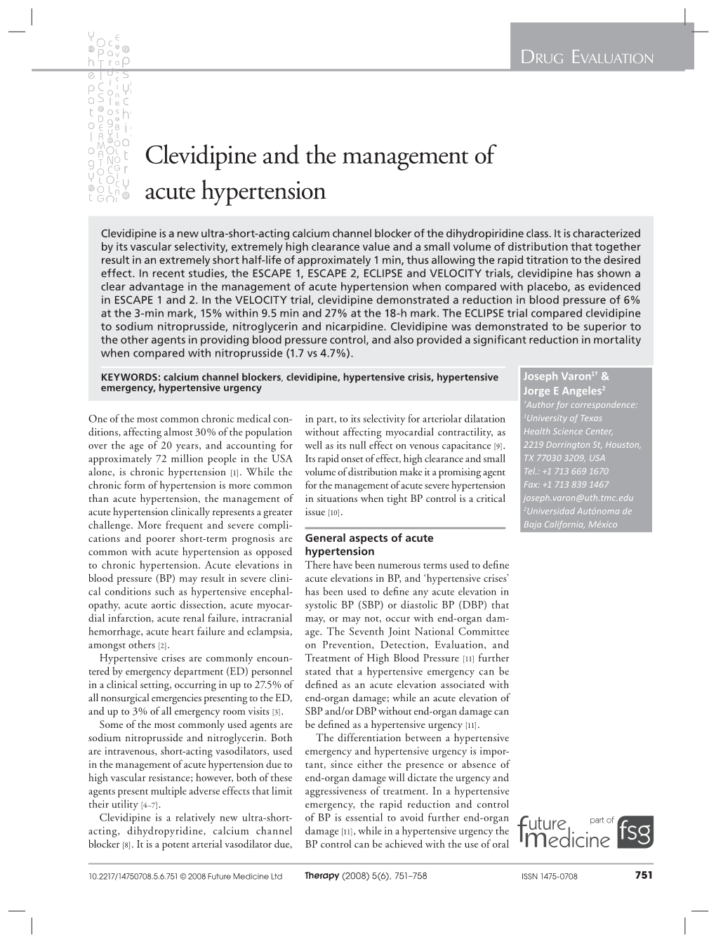 Clevidipine and the Management of Acute Hypertension
