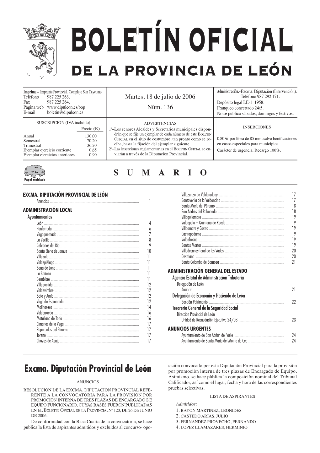 De La Provincia De León