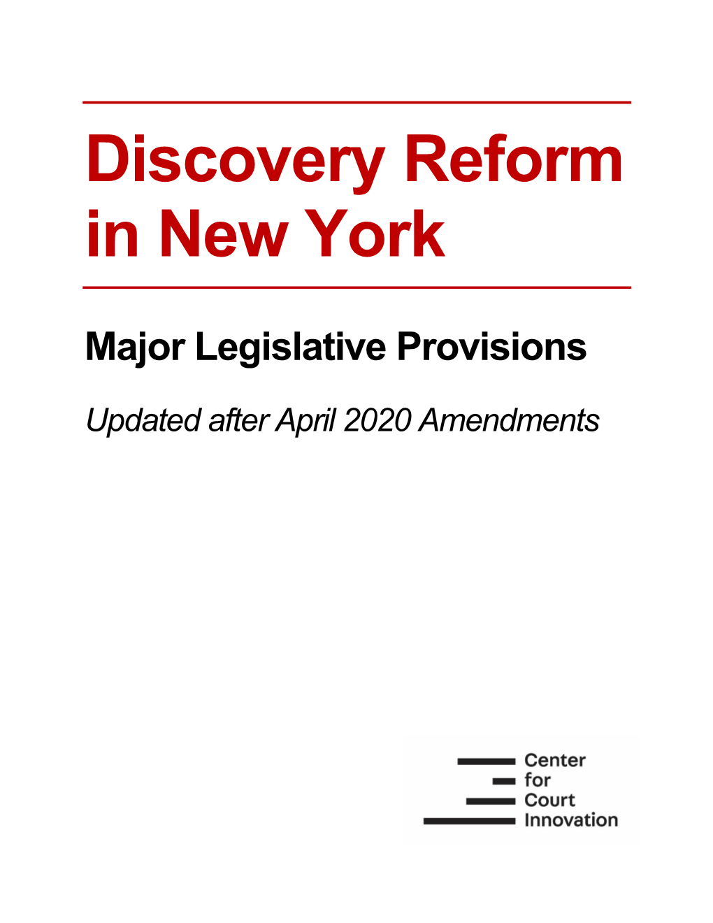 Discovery Reform in New York