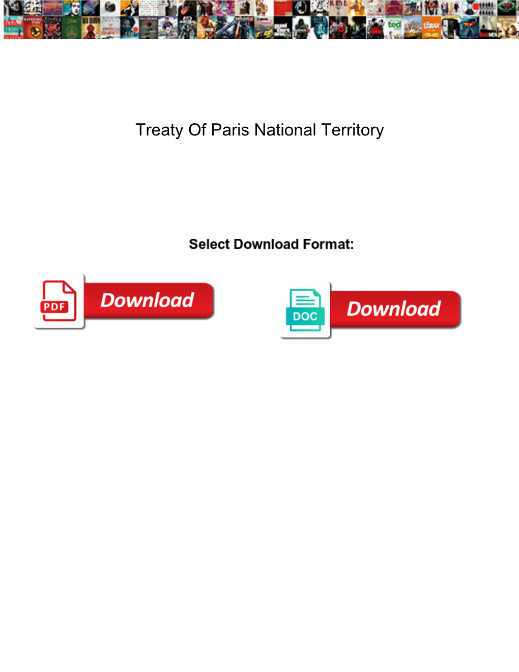 Treaty of Paris National Territory
