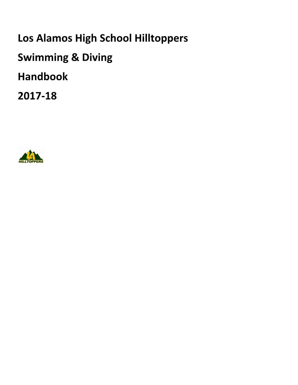 LAHS Swimming&Diving Team Handbook 2017-18 V3