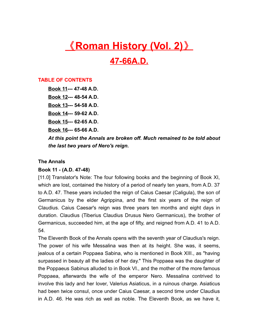 Roman History (Vol. 2)