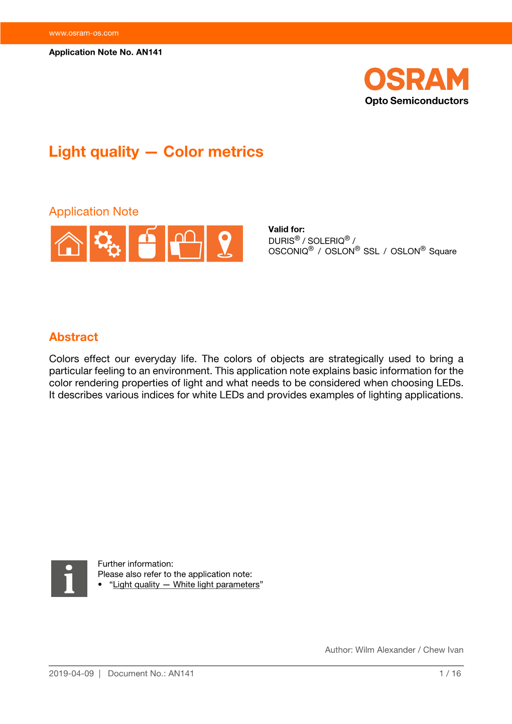 Light Quality — Color Metrics