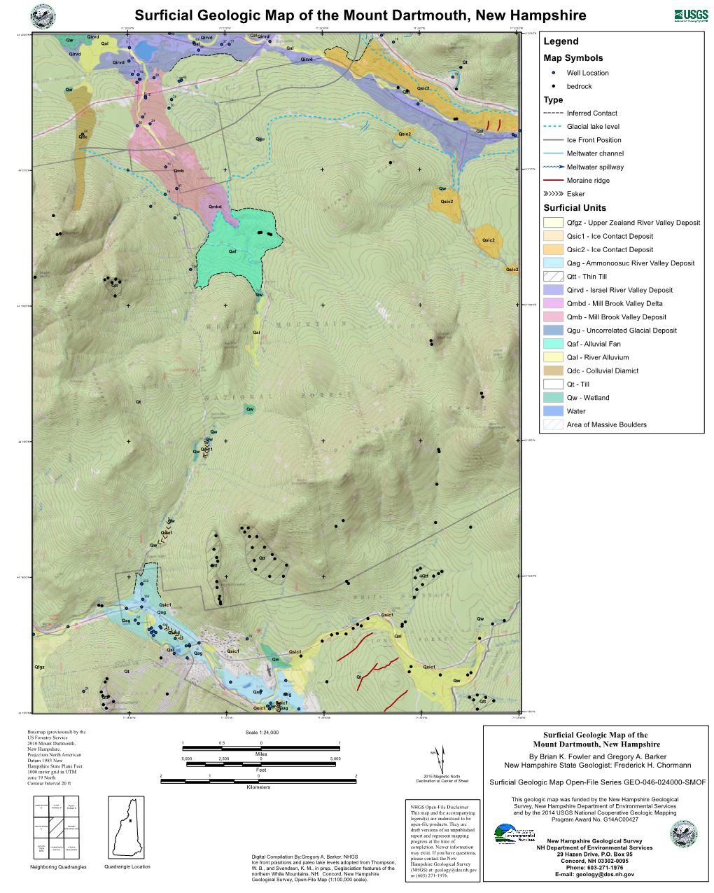 Combined Surficial Geologic Map of the Mt. Dartmouth