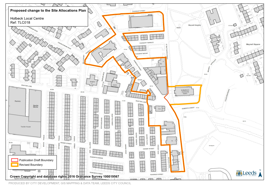 Proposed Change to the Site Allocations Plan Holbeck Local