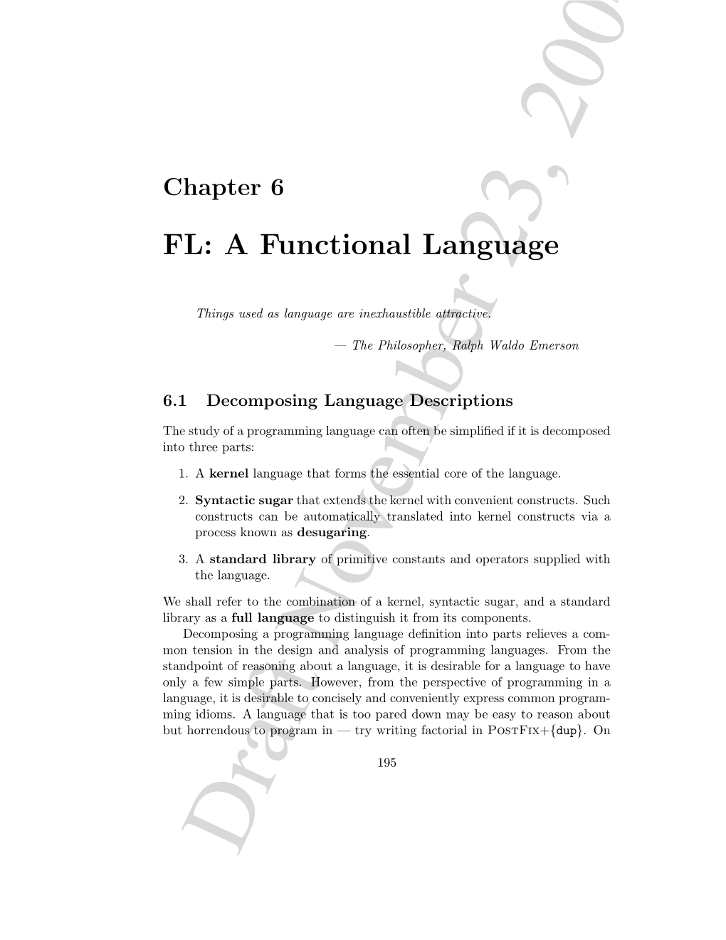 FL: a Functional Language