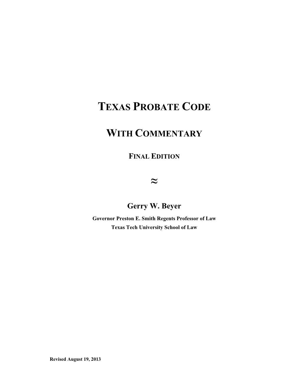 Texas Probate Code